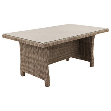 Courtyard Casual Capri Chow High Table With Glass Top