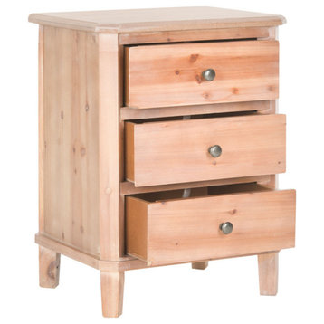 Washington End Table With Storage Drawers, Honey/Natural