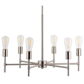 Bella Chandelier with Bulb, Brushed Nickel