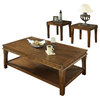 Odessa Occasional Table 3 Pc Set in Warm Chestnut Finish