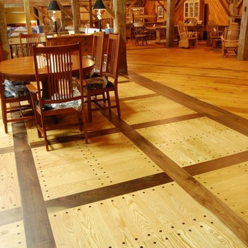 Red Oak Herringbone with Walnut Plugs