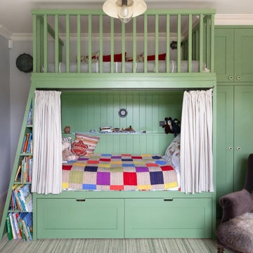 Cabin bed with bunk and wardrobes