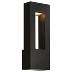 HInkley - Hinkley Atlantis Medium Wall Mount Lantern, Satin Black - Atlantis features a minimalist design for the ultimate in urban sophistication. Constructed of solid aluminum and Dark Sky compliant; Atlantis provides a chic solution to eco-conscious homeowners.