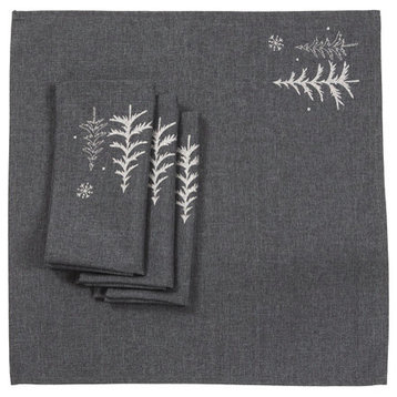 Snowing Forest 20 by 20-Inch Christmas Napkins, Set of 4, DarkGray