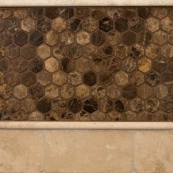 Durango Travertine And Emperador Dark Marble 2 - Tile