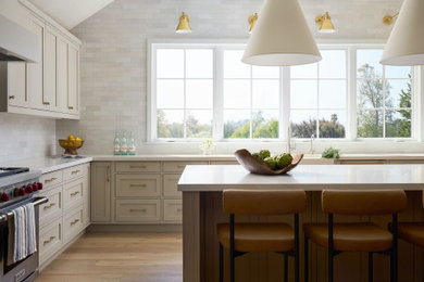 Example of a beach style kitchen design in Other