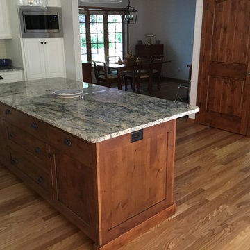 Off White and Knotty Alder Kitchen