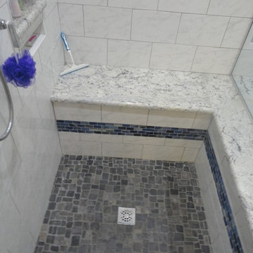 Carrara look using ceramic tile