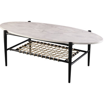 Relckin Faux Marble Cocktail Table - Gray Veining