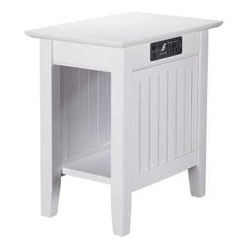 Atlantic Furniture Nantucket Charger Chair Side Table in White
