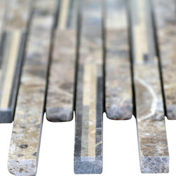 Dark and Light Brown Matte Random Brick Pattern Marble Stone Tiles - Home Accessories & Decor