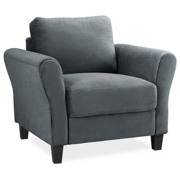 Mavrick 2 Piece Upholstered Loveseat and Chair Set in Dark Gray