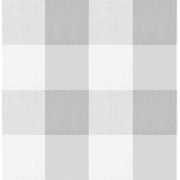 Grey Buffalo Plaid Plaid Peel & Stick Wallpaper, Bolt