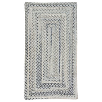 Alliance Concentric Rectangle Braided Rug, Dove Gray, 27"x48"