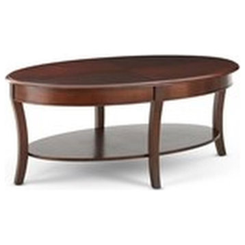 Bowery Hill Wood Cocktail Table in Brown Finish