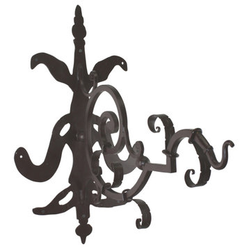 Luxe Ornate Iron Gothic Scroll Hanging Bracket Wall Mounted Hook Hanger Outdoor