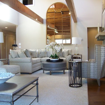 Multi-Seating Open Living Plan In Warm Neutral Tones