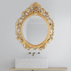 24"x20" Oval Gold Wall Mirror