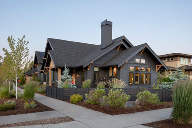 Example of a transitional exterior home design in Other