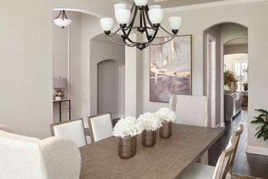 Example of a transitional dining room design in Dallas