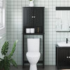 vidaXL Over-the-Toilet Storage Bathroom Space Saver BERG Black Solid Wood