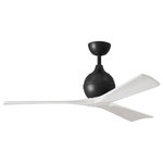 Matthews Fan - Irene-3, Ceiling Fan, Matte Black Finish/Matte White Blades, 52" - Cutting a figure like no other, the Irene-3 is rustic, yet strikingly modern design that transforms the look of any space it inhabits. Lauded by designers for how the solid wooden blades are neatly joined, this indoor ceiling fan makes your space feel cooler and more comfortable. The globe-shaped body makes the style more personable, and even helps uphold that signature minimal profile. As the original model that started the line, the Irene-3 brings a warm and natural feel to any modern home.