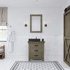 30" Grizzle Gray Single Sink Bathroom Vanity, Blue Limestone Counter Top, Mirror