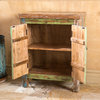 GDF Studio Leo Antique Dark Green Wood 2-Door Cabinet