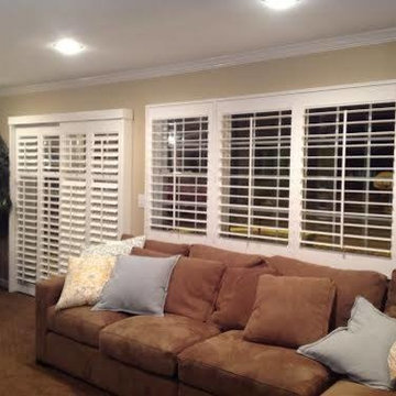 Shutters on a slider and living room window