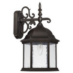 Capital Lighting - Capital Lighting 9833OB Main Street - 16" 1 Light Outdoor Wall Mount - Shade Included: TRUE  Room: OutdoorMain Street 16" One Light Outdoor Wall Lantern Old Bronze Antique Glass *UL: Suitable for wet locations*Energy Star Qualified: n/a  *ADA Certified: n/a  *Number of Lights: Lamp: 1-*Wattage:100w Medium bulb(s) *Bulb Included:No *Bulb Type:Medium *Finish Type:Old Bronze