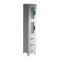 Fresca Torino Tall Bathroom Linen Side Cabinet, White