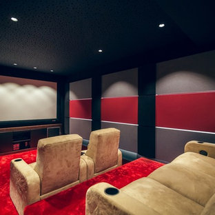 Home theater - contemporary home theater idea in Bordeaux