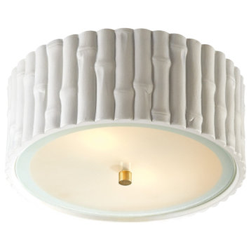 Frank Small Flush Mount in White with Frosted Glass