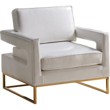Amelia Faux Leather Accent Chair, White