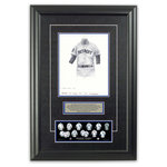 Heritage Sports Art - Original Art of the MLB 1968 Detroit Tigers Uniform - This beautifully framed piece features an original piece of watercolor artwork glass-framed in an attractive two inch wide black resin frame with a double mat. The outer dimensions of the framed piece are approximately 17" wide x 24.5" high, although the exact size will vary according to the size of the original piece of art. At the core of the framed piece is the actual piece of original artwork as painted by the artist on textured 100% rag, water-marked watercolor paper. In many cases the original artwork has handwritten notes in pencil from the artist. Simply put, this is beautiful, one-of-a-kind artwork. The outer mat is a rich textured black acid-free mat with a decorative inset white v-groove, while the inner mat is a complimentary colored acid-free mat reflecting one of the team's primary colors. The image of this framed piece shows the mat color that we use (Medium Blue). Beneath the artwork is a silver plate with black text describing the original artwork. The text for this piece will read: This original, one-of-a-kind watercolor painting of the 1968 Detroit Tigers uniform is the original artwork that was used in the creation of this Detroit Tigers uniform evolution print and tens of thousands of other Detroit Tigers products that have been sold across North America. This original piece of art was painted by artist Bill Band for Maple Leaf Productions Ltd. 1968 was a World Series winning season for the Detroit Tigers. Beneath the silver plate is a 3" x 9" reproduction of a well known, best-selling print that celebrates the history of the team. The print beautifully illustrates the chronological evolution of the team's uniform and shows you how the original art was used in the creation of this print. If you look closely, you will see that the print features the actual artwork being offered for sale. The piece is framed with an extremely high quality framing glass. We have used this glass style for many years with excellent results. We package every piece very carefully in a double layer of bubble wrap and a rigid double-wall cardboard package to avoid breakage at any point during the shipping process, but if damage does occur, we will gladly repair, replace or refund. Please note that all of our products come with a 90 day 100% satisfaction guarantee. Each framed piece also comes with a two page letter signed by Scott Sillcox describing the history behind the art. If there was an extra-special story about your piece of art, that story will be included in the letter. When you receive your framed piece, you should find the letter lightly attached to the front of the framed piece. If you have any questions, at any time, about the actual artwork or about any of the artist's handwritten notes on the artwork, I would love to tell you about them. After placing your order, please click the "Contact Seller" button to message me and I will tell you everything I can about your original piece of art. The artists and I spent well over ten years of our lives creating these pieces of original artwork, and in many cases there are stories I can tell you about your actual piece of artwork that might add an extra element of interest in your one-of-a-kind purchase.