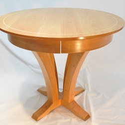 Cherry Pedestal Table with Maple Inlay - Dining Tables