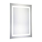 Nova LED Electric Rectangle Mirror in Glossy White, 20w X 40h