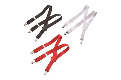 Kids Suspenders 3 pack Size 22" (Red, White, Black)