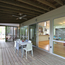 Living room with screened porch
