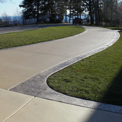 White Cloud Driveway with Stamped Concrete - Outdoor Products