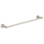 Symmons Industries - Dia 24 Inch Towel Bar with Mounting Hardware, Satin Nickel - As part of the contemporary and sleek Dia collection, this Dia 24 Inch Towel Bar has the space to hold multiple towels in your bathroom. Constructed of premium bronze, brass, and stainless steel, this extra long towel bar includes wall mounting hardware and has a weight capacity of up to 50 pounds. Like all Symmons products, the Dia 24 Inch Towel Bar is backed by a limited lifetime consumer warranty and 10 year commercial warranty.