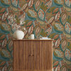 Paisley All Over Tropical Wallpaper, Orange, Double Roll