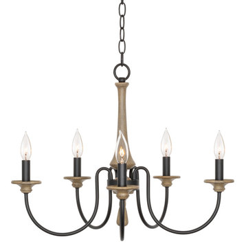 Kira Home Sherbrooke 24" French Country Chandelier, Adjustable Height, Smoked