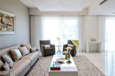 Living room - transitional living room idea in Miami
