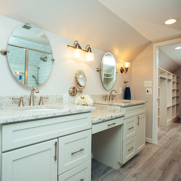 Elegant Master Bathroom & Closet in Previous Attic Space in Alexandria
