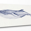 Humpback Whale Watercolor Illustration Stretched Canvas Wall Art, 10"x24"