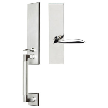 Stratus Lever, Mortise Dummy Handle set, Left Hand, Satin Stainless Steel, Polis