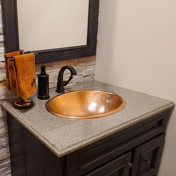 19" Oval Under Counter Hammered Copper Bathroom Sink in Polished Copper (LO19FPC