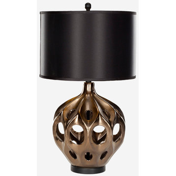 Safavieh Regina 29"H Ceramic Table Lamp, Gold/Brown