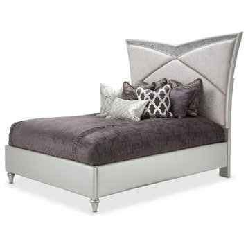 AICO Melrose Plaza Queen Upholstered Bed, Dove 9019000QN-118